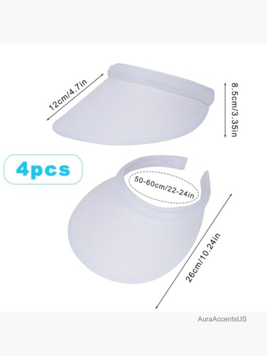 4 Clip On Sun Visors Wide Brim UV Protection Golf Tennis Beach Slip On Visor main image 7